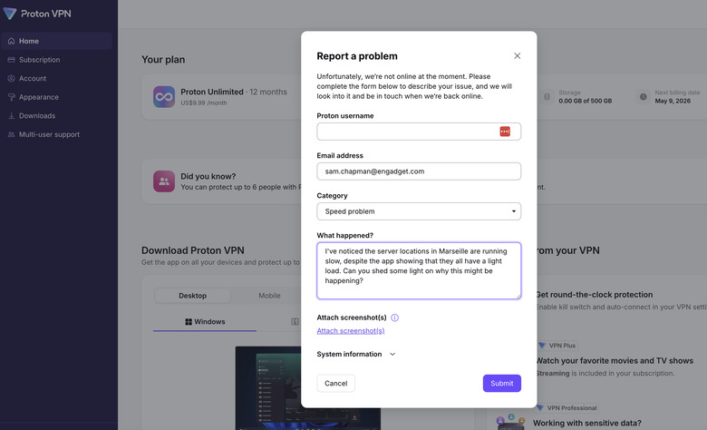 We test each VPN's customer support options by using them ourselves.