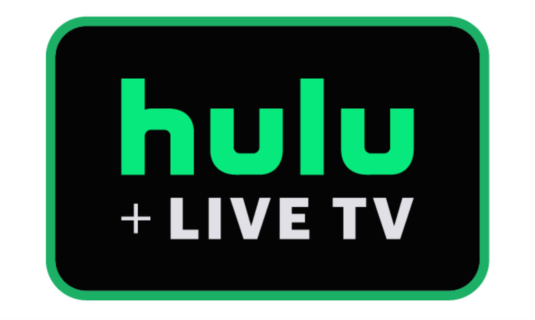 Hulu+ Live TV logo in green and black.