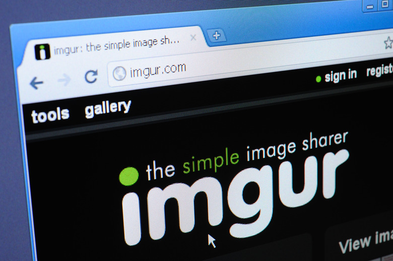 Izmir, Turkey - April 02, 2011: Close up of Imgur.com main page on the web browser. Imgur is used to share photos with social networks and online communities.