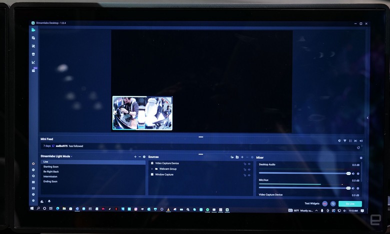 The Indi One's VIC will run Windows so you can install games or apps like Streamlabs, which you can see running here.