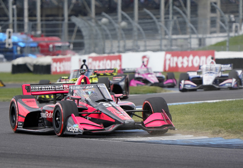 Oct 3, 2020; Indianapolis, Indiana, USA; Indy Series driver Alex Palou (55) during the Harvest Grand Prix at Indianapolis Motor Speedway. Mandatory Credit: Mike Dinovo-USA TODAY Sports