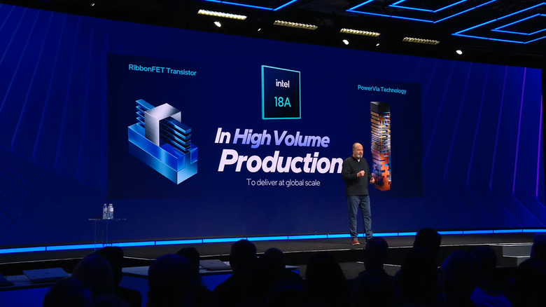 Johnson is providing an update on Intel's 18A chip production.