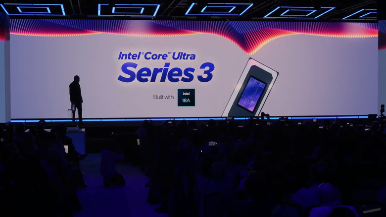 Johnson is briefing the audience on the latest and greatest Intel CPU.