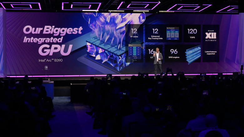 Dan Rogers, Intel's VP and GM of PC Products, talks up the prowess of the new Intel Arc B390 GPU.