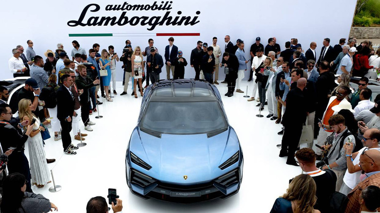 Lamborghini revealing its Lanzador EV concept car in 2023.
