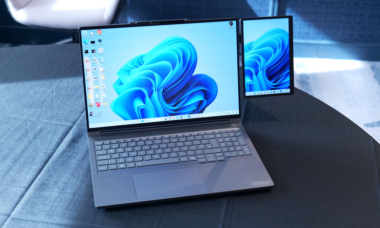 Lenovo's Magic Bay 2nd Display Concept attached to the ThinkBook 16p Gen 6. 