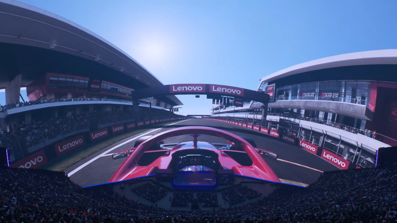 We're now getting a Formula 1-themed video experience, again using the Sphere surface to its full potential.