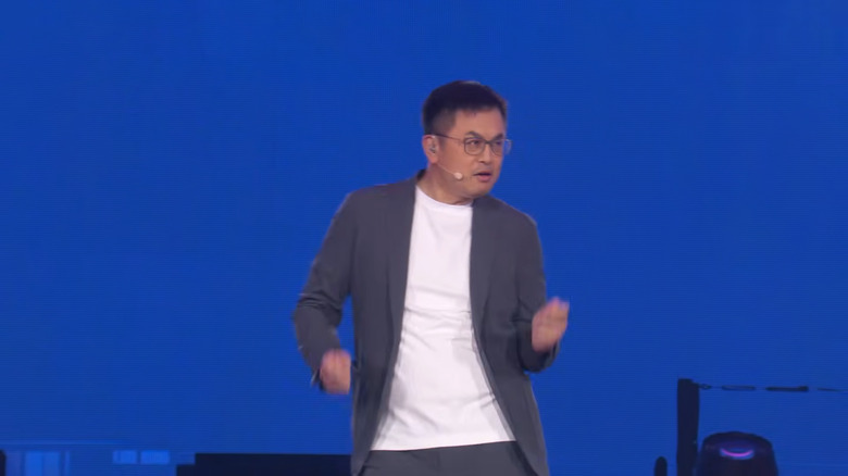 Lenovo's Ken Wong doing his version of a Gwen Stefani dance.