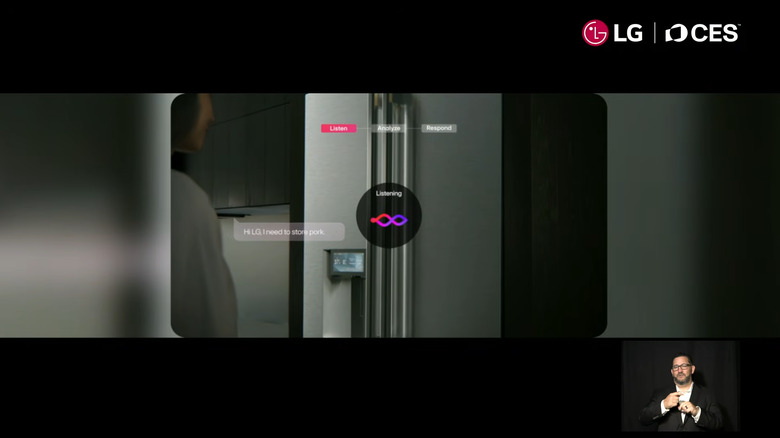 The new smart refrigerator has a built-in camera and AI, so you can ask questions and get recipe suggestions.