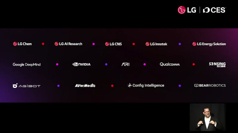 LG's partnerships with big tech companies.