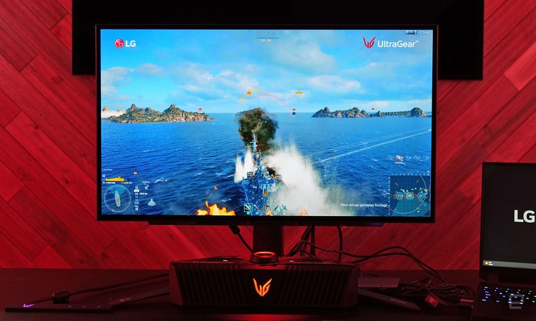 Like its bigger sibling, the 27-inch 27GR95QE-B sports a blazing 240Hz refresh rate, but with a smaller non-curved OLED panel.