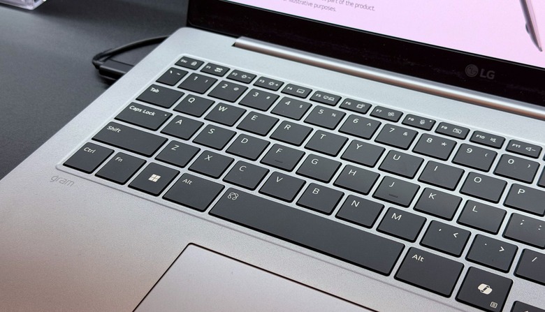 The LG Gram Pro 16's disappointing keyboard.