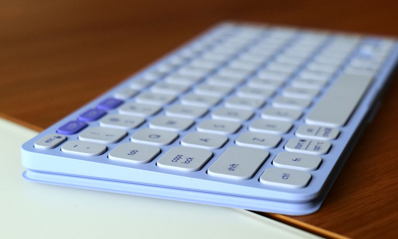 The Keys-To-Go 2 is available in three colors: lilac (seen here), pale gray and graphite.