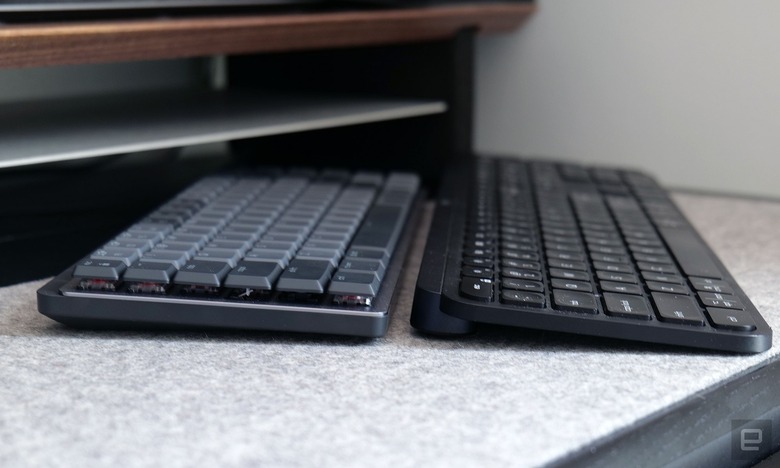 Here's how the height of the new MX Mechanical compares to the MX Keys, which features rubber dome switches.