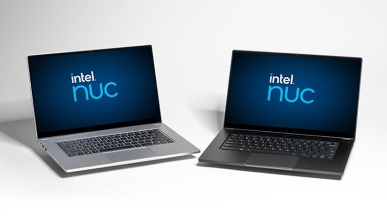 The Intel NUC M15 Laptop Kit brings Intelâs technical expertise to the whitebook market. Introduced in November 2020, the laptop kit provides Intelâs channel customers with a premium, precision engineered laptop kit. (Credit: Intel Corporation)
