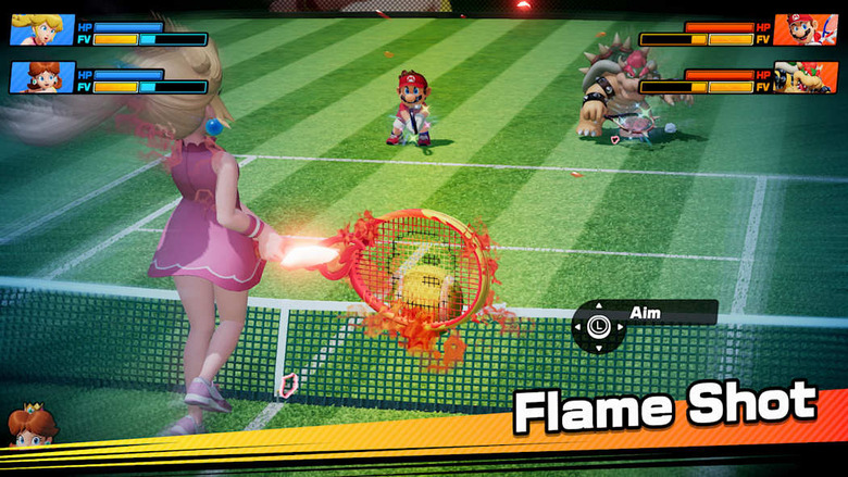 The Fever Shot is just one of the special abilities from the 30 different rackets available in Mario Tennis Fever.