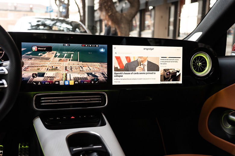 The interior displays of the 2026 Mercedes-Benz CLA 250+ EQ