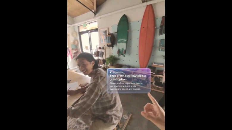 This prerecorded demo is showing how Live AI would work on the new smartglasses.