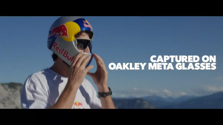 Getting a demo of the Oakley Vanguard glasses from the Red Bull action sports team.