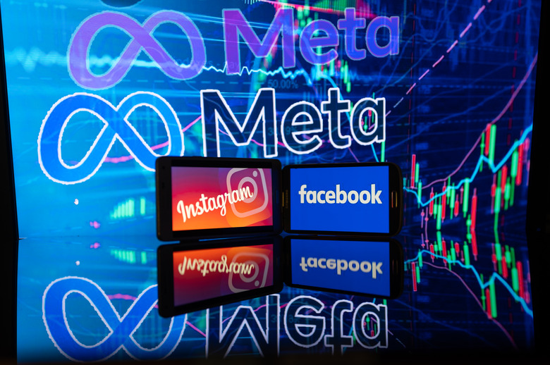 Photo illustration Meta logo and Facebook - Instagram seen displayed on a smartphone In Brussels - Belgium on 08 October 2022. (Photo Illustration by Jonathan Raa/NurPhoto via Getty Images)