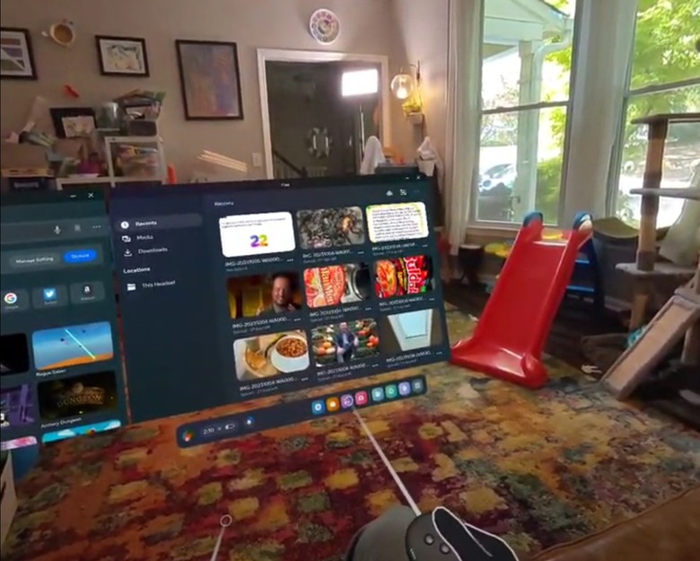 A glimpse of the Quest 3's mixed reality view from my family room.