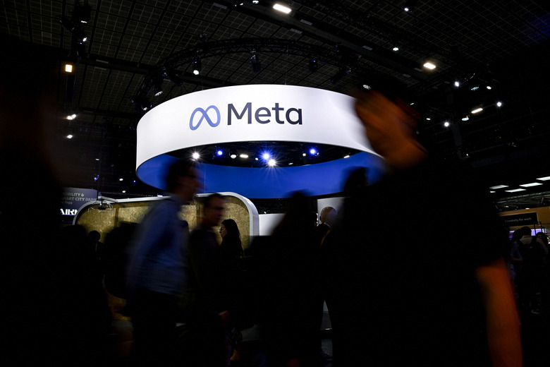 A logo of US company's Meta is displayed during the Vivatech technology startups and innovation fair, at the Porte de Versailles exhibition center in Paris, on May 22, 2024. (Photo by JULIEN DE ROSA / AFP) (Photo by JULIEN DE ROSA/AFP via Getty Images)