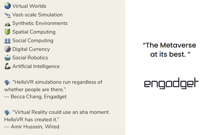 Misattributed quotes on the MetaWorld website and Reid's Clubhouse profile.