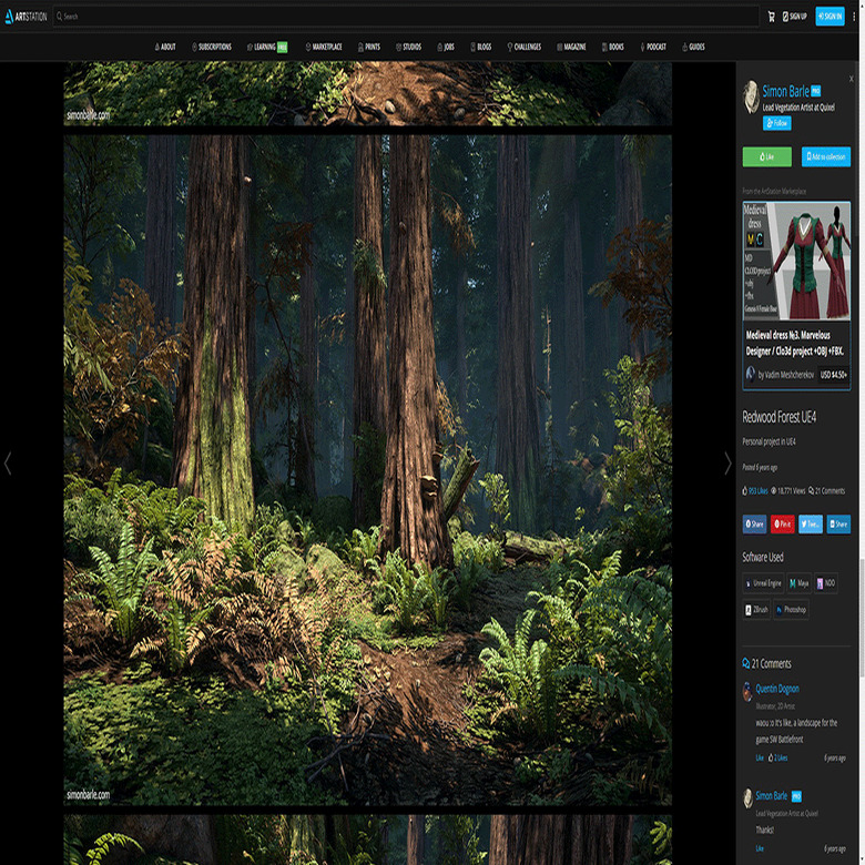 An image on an NFT that sold for $374 appears to have been sourced from an artist's ArtStation page. (Enlarge)