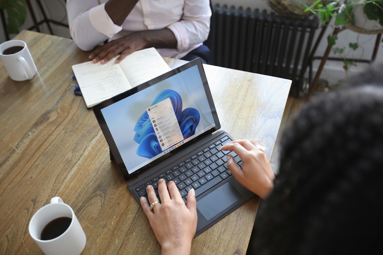 A laptop showing Windows 11.