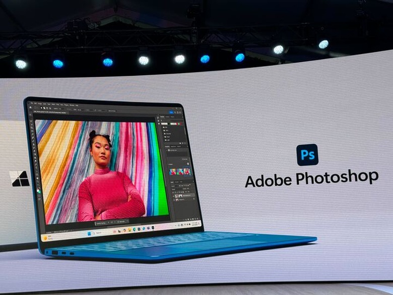 Microsoft is touting the photo editing bona fides of the new Surface Laptop.