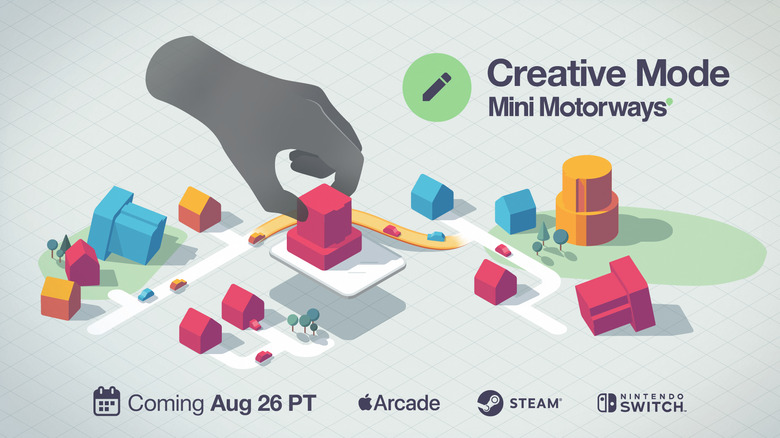 Promo image announcing Creative Mode for Mini Motorways