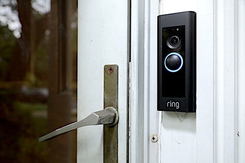 SILVER SPRING, MARYLAND - AUGUST 28: A doorbell device with a built-in camera made by home security company Ring is seen on August 28, 2019 in Silver Spring, Maryland. These devices allow users to see video footage of who is at their front door when the bell is pressed or when motion activates the camera. According to reports, Ring has made video-sharing partnerships with more than 400 police forces across the United States, granting them access to camera footage with the homeownersâÃÃ´ permission in what the company calls the nationâÃÃ´s 'new neighborhood watch.' (Photo by Chip Somodevilla/Getty Images)