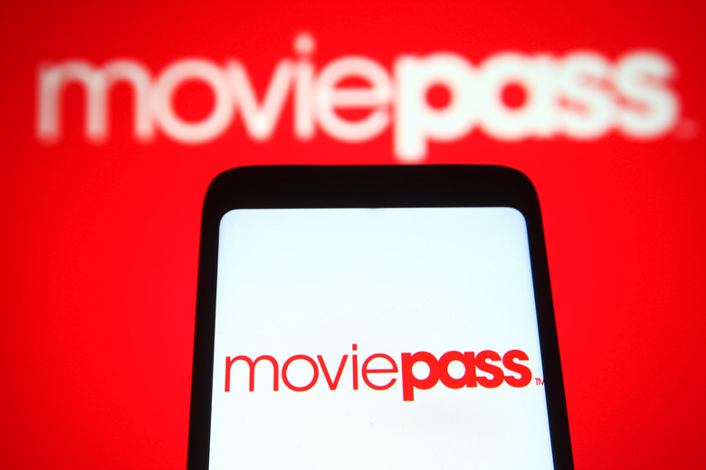 UKRAINE - 2021/11/14: In this photo illustration, a MoviePass Inc. logo is seen on a smartphone and a pc screen. (Photo Illustration by Pavlo Gonchar/SOPA Images/LightRocket via Getty Images)