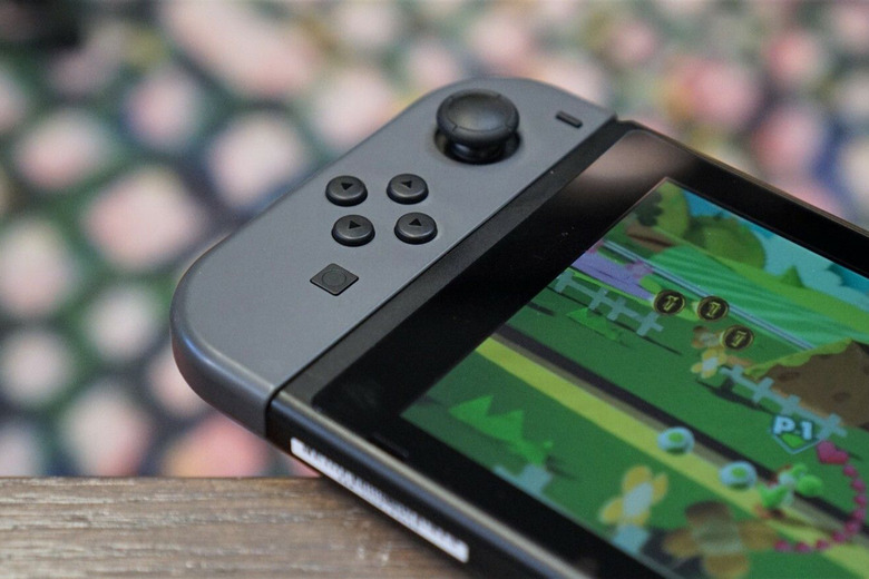 Nintendo Switch playing 'Yoshi's Crafted World'