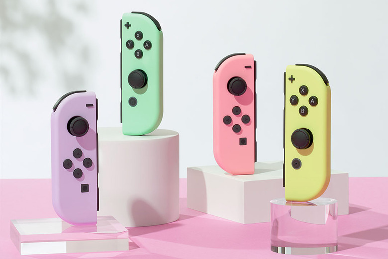 Nintendo Switch Joy-Con controllers in pastel colors