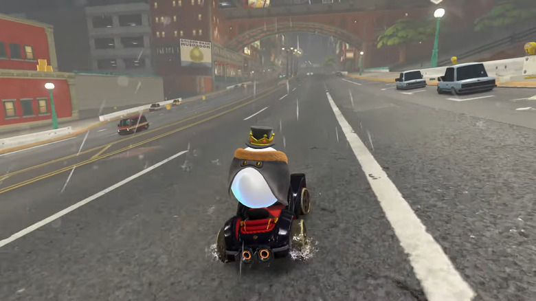 Mario Kart World offers weather effects.