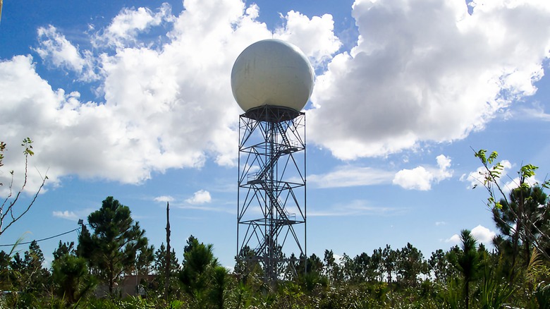 A Doppler radar used by NOAA to measure and detect precipitation.