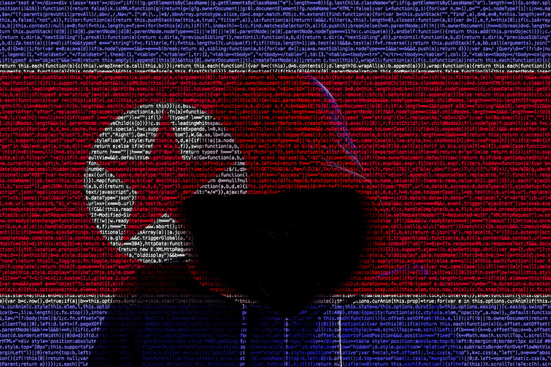 North Korean flag made from computer code with a hooded hacker shining through cybersecurity concept