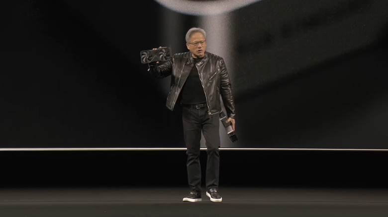 NVIDIA CEO Jensen Huang on stage at the GTC AI conference.