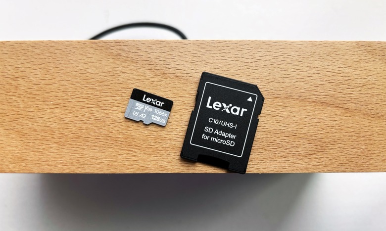 The Lexar Professional 1066x microSD card.