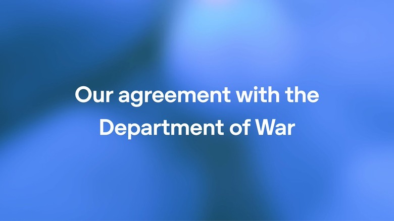 OpenAI's post on X about its agreement with Department of War