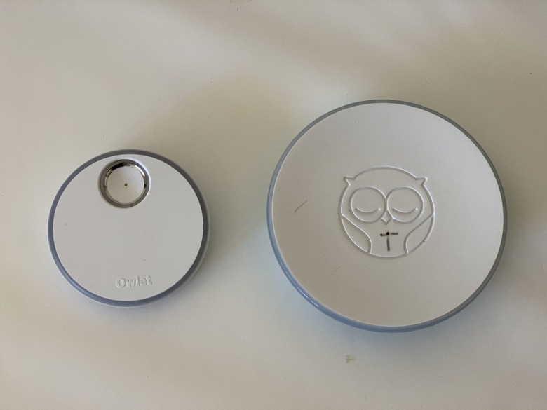 Owlet base stations: versions three (left) and two (right).