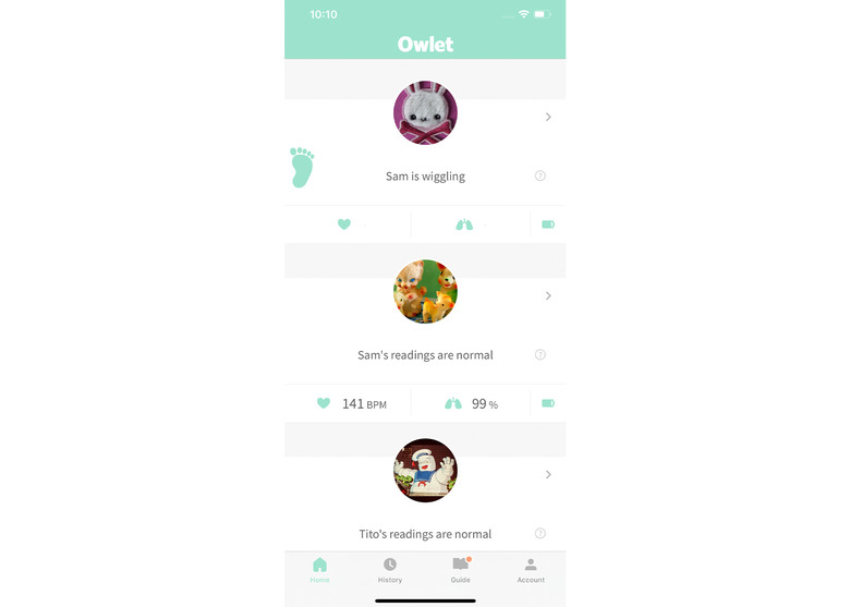 Owlet's third-generation smart sock continues reading through motion, while the second-gen model displays