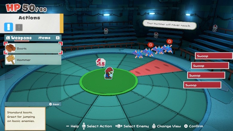 A screenshot of Paper Mario: The Origami King.