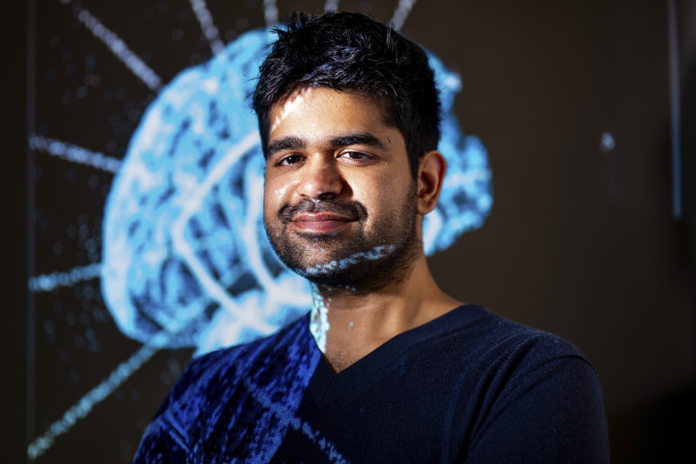Perplexity co-founder and CEO Aravind Srinivas stands for a portrait at his company's San Francisco headquarters on Monday, July 29, 2024. (AP Photo/Noah Berger)