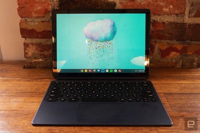 Image of Google Pixel Slate in face-view taken as part of our review of said tablet.