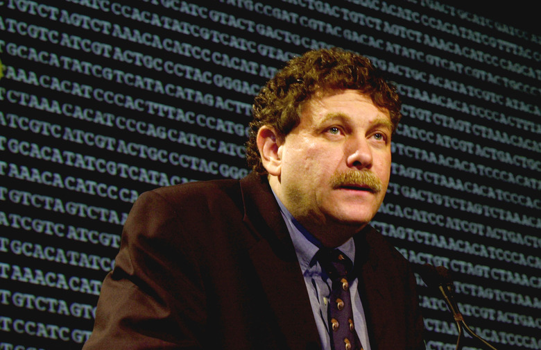 402293 03: Dr. Eric Lander, founder and director of the MIT Whithead Institute/Center for Genome Research, delivers the keynote address during the BioITWorld Conference and Expo March 13, 2002 in Boston, MA. Lander discussed how managing the avalanche of biological information, as in the Human Genome Project, is requiring the marriage of information technology and biology. ( Photo by William B. Plowman/Getty Images)