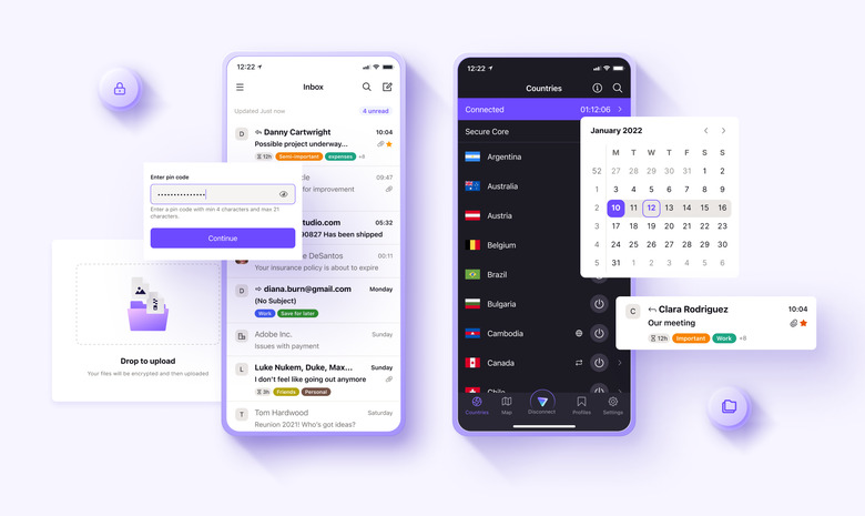 Proton's Mail, VPN, and Calendar apps.