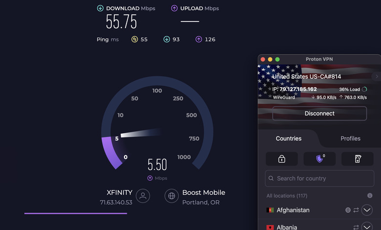 Proton VPN barely makes a dent in your download speeds.