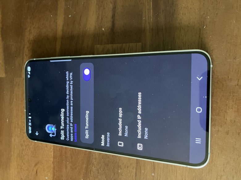 Split tunneling with Proton VPN on Android.